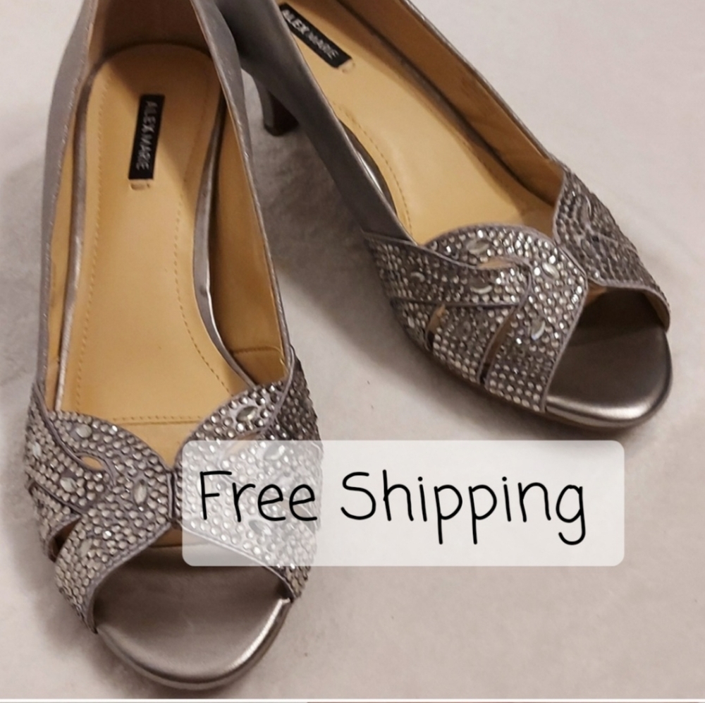 Alex Marie Kitten Heels With Rhinestones size 8.5